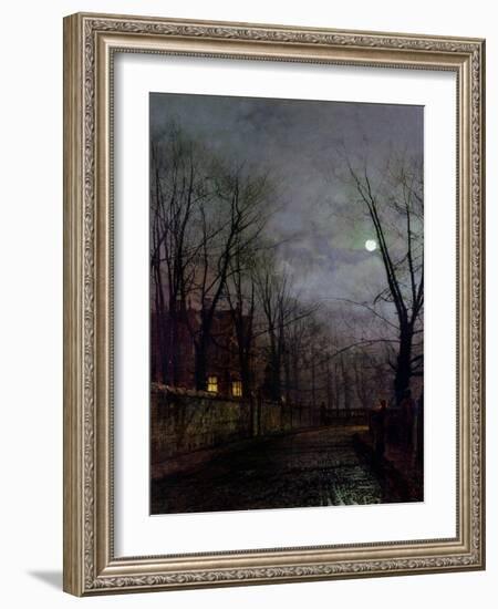 Moonlit Street Scene, 1882-John Atkinson Grimshaw-Framed Giclee Print