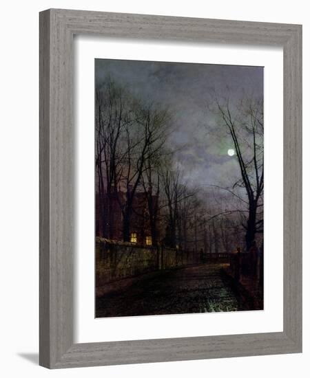 Moonlit Street Scene, 1882-John Atkinson Grimshaw-Framed Giclee Print