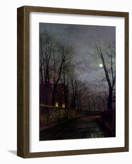 Moonlit Street Scene, 1882-John Atkinson Grimshaw-Framed Giclee Print