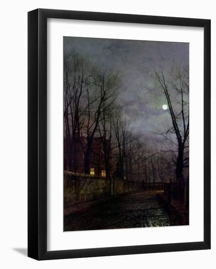 Moonlit Street Scene, 1882-John Atkinson Grimshaw-Framed Giclee Print