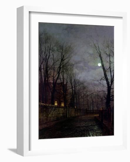 Moonlit Street Scene, 1882-John Atkinson Grimshaw-Framed Giclee Print