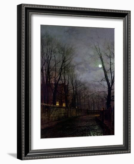 Moonlit Street Scene, 1882-John Atkinson Grimshaw-Framed Giclee Print