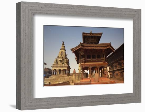 Moonlit View of Durbar Square, Bhaktapur, UNESCO World Heritage Site, Kathmandu Valley, Nepal, Asia-Ian Trower-Framed Photographic Print