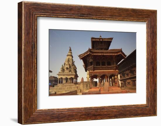 Moonlit View of Durbar Square, Bhaktapur, UNESCO World Heritage Site, Kathmandu Valley, Nepal, Asia-Ian Trower-Framed Photographic Print