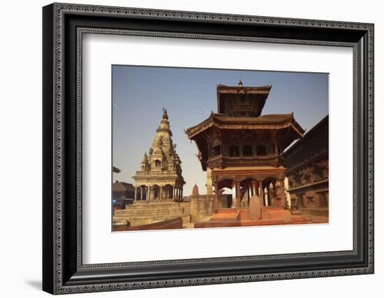 Moonlit View of Durbar Square, Bhaktapur, UNESCO World Heritage Site, Kathmandu Valley, Nepal, Asia-Ian Trower-Framed Photographic Print