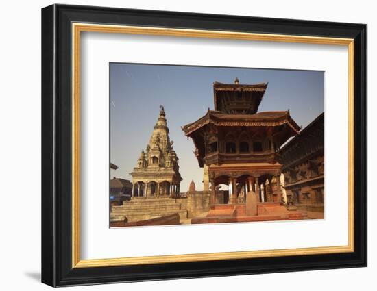 Moonlit View of Durbar Square, Bhaktapur, UNESCO World Heritage Site, Kathmandu Valley, Nepal, Asia-Ian Trower-Framed Photographic Print