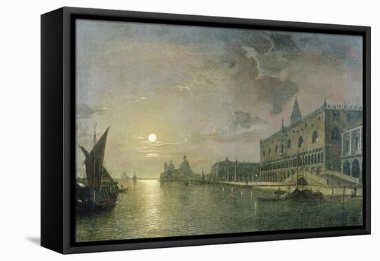 Moonlit View of the Bacino Di San Marco, Venice, with the Doge's Palace-Henry Pether-Framed Premier Image Canvas