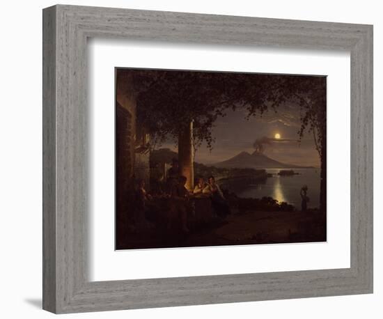 Moonlit View of the Bay of Naples-Franz Ludwig Catel-Framed Giclee Print