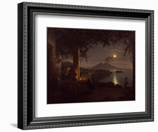 Moonlit View of the Bay of Naples-Franz Ludwig Catel-Framed Giclee Print