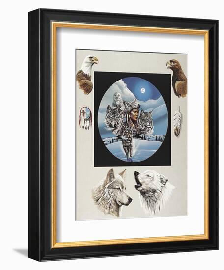 Moonlit Warrior-unknown Ampel-Framed Art Print