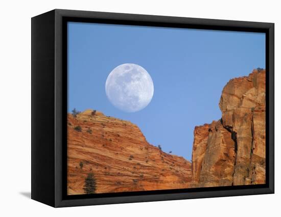 Moonrise at Zion National Park-Scott T. Smith-Framed Premier Image Canvas