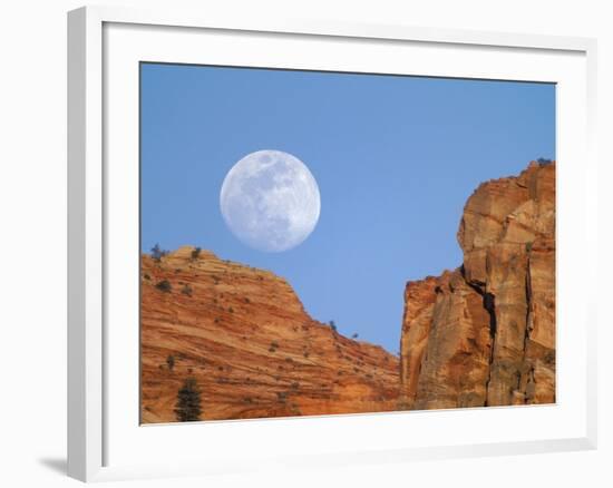 Moonrise at Zion National Park-Scott T. Smith-Framed Photographic Print