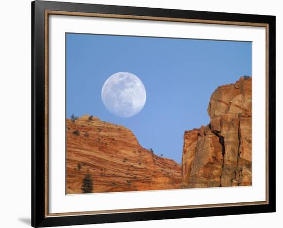 Moonrise at Zion National Park-Scott T. Smith-Framed Photographic Print