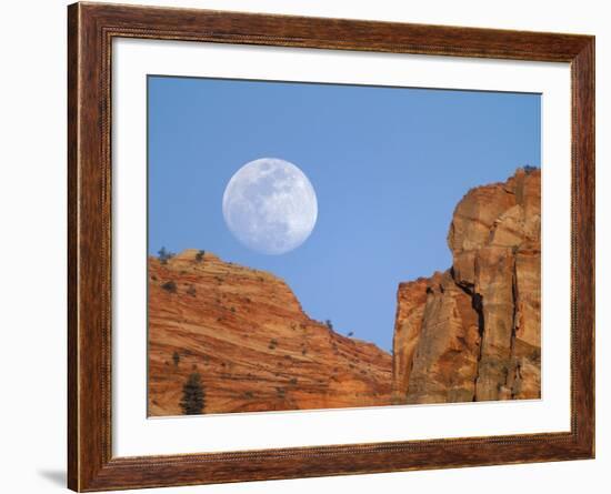 Moonrise at Zion National Park-Scott T. Smith-Framed Photographic Print