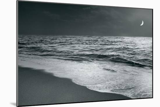 Moonrise Beach Black and White-Sue Schlabach-Mounted Art Print