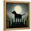 Moonrise Black Dog-Ryan Fowler-Framed Stretched Canvas