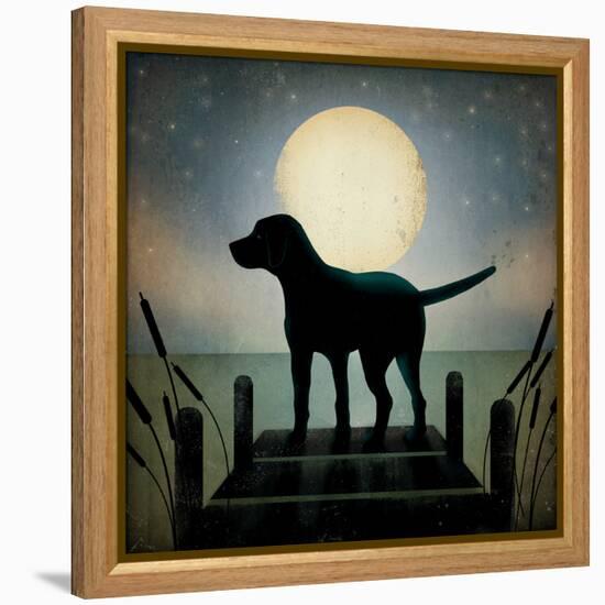 Moonrise Black Dog-Ryan Fowler-Framed Stretched Canvas