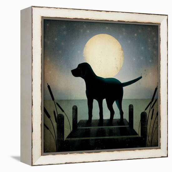 Moonrise Black Dog-Ryan Fowler-Framed Stretched Canvas