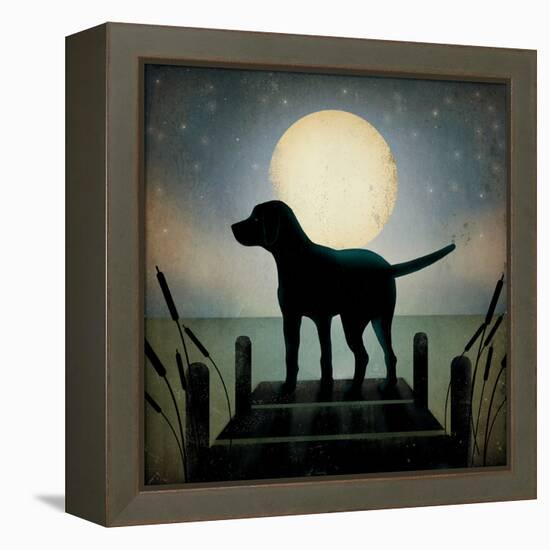 Moonrise Black Dog-Ryan Fowler-Framed Stretched Canvas