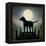 Moonrise Black Dog-Ryan Fowler-Framed Stretched Canvas