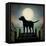 Moonrise Black Dog-Ryan Fowler-Framed Stretched Canvas