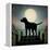 Moonrise Black Dog-Ryan Fowler-Framed Stretched Canvas