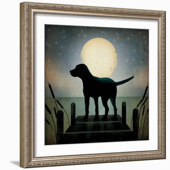 Moonrise Black Dog-Ryan Fowler-Framed Art Print