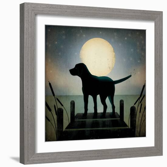 Moonrise Black Dog-Ryan Fowler-Framed Art Print