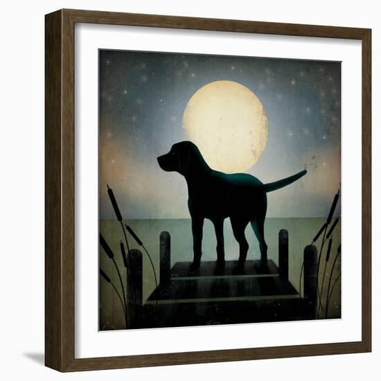 Moonrise Black Dog-Ryan Fowler-Framed Art Print