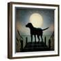 Moonrise Black Dog-Ryan Fowler-Framed Art Print