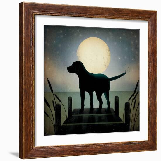 Moonrise Black Dog-Ryan Fowler-Framed Art Print