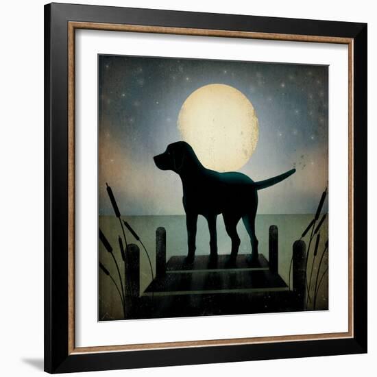 Moonrise Black Dog-Ryan Fowler-Framed Art Print