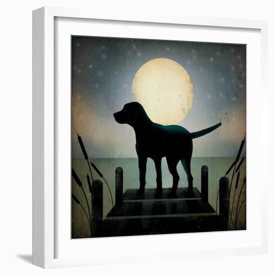 Moonrise Black Dog-Ryan Fowler-Framed Art Print