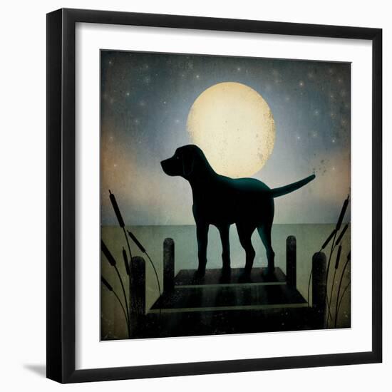 Moonrise Black Dog-Ryan Fowler-Framed Premium Giclee Print