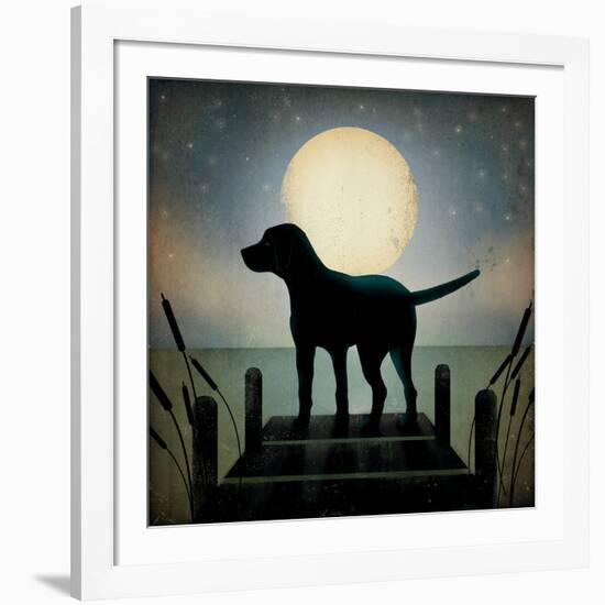 Moonrise Black Dog-Ryan Fowler-Framed Art Print