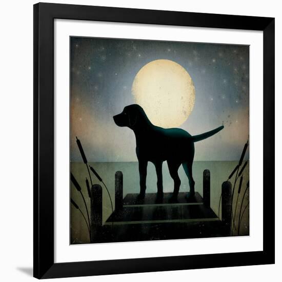 Moonrise Black Dog-Ryan Fowler-Framed Art Print