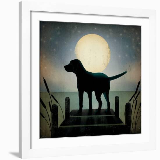 Moonrise Black Dog-Ryan Fowler-Framed Giclee Print