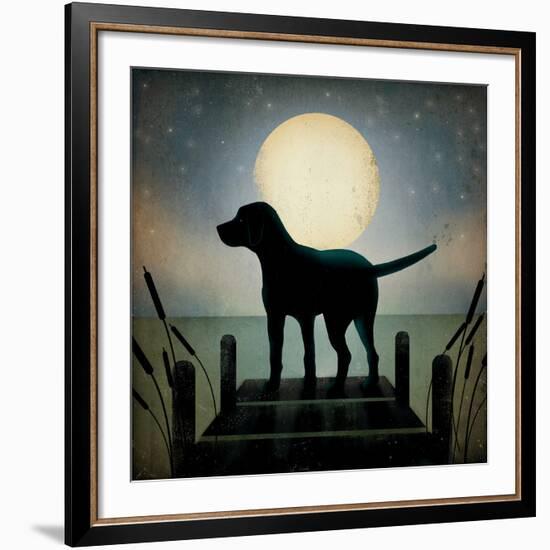 Moonrise Black Dog-Ryan Fowler-Framed Giclee Print