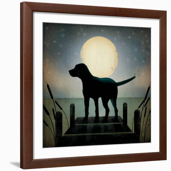 Moonrise Black Dog-Ryan Fowler-Framed Giclee Print