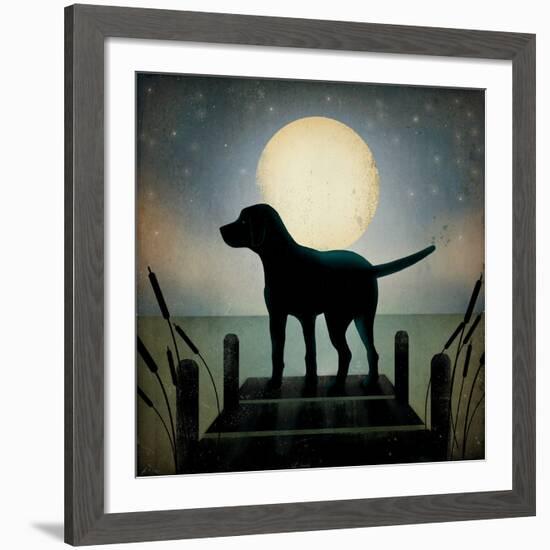 Moonrise Black Dog-Ryan Fowler-Framed Giclee Print