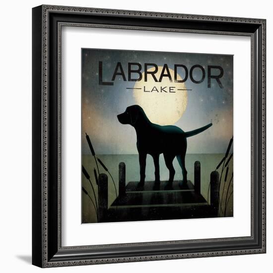 Moonrise Black Dog-Ryan Fowler-Framed Art Print