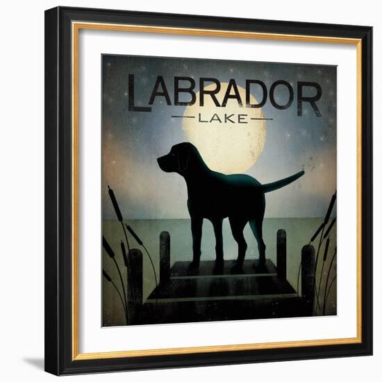 Moonrise Black Dog-Ryan Fowler-Framed Art Print