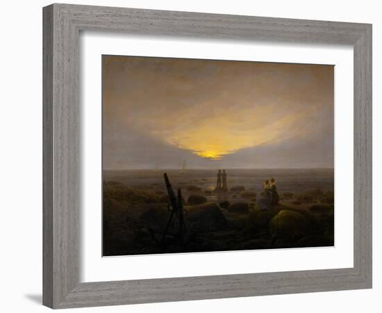 Moonrise on the seashore-Caspar David Friedrich-Framed Giclee Print