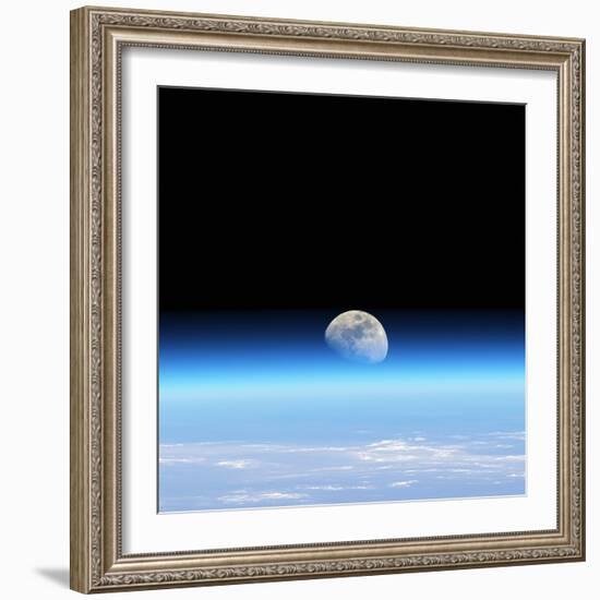 Moonrise Over Earth-Detlev Van Ravenswaay-Framed Premium Photographic Print