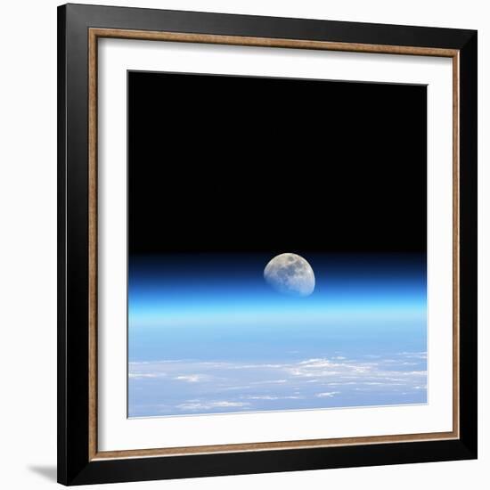 Moonrise Over Earth-Detlev Van Ravenswaay-Framed Premium Photographic Print