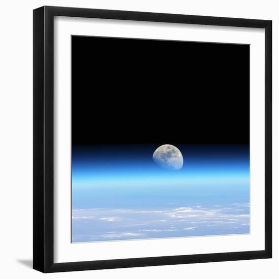 Moonrise Over Earth-Detlev Van Ravenswaay-Framed Premium Photographic Print