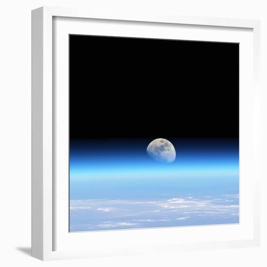 Moonrise Over Earth-Detlev Van Ravenswaay-Framed Premium Photographic Print