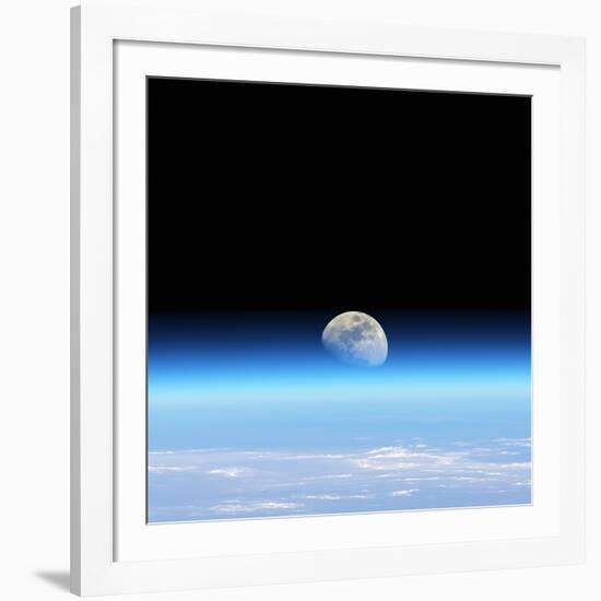 Moonrise Over Earth-Detlev Van Ravenswaay-Framed Photographic Print