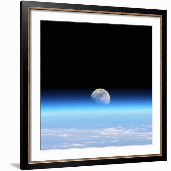 Moonrise Over Earth-Detlev Van Ravenswaay-Framed Photographic Print