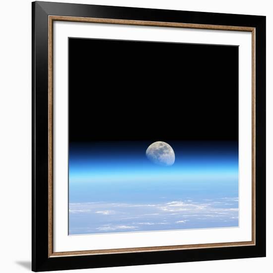 Moonrise Over Earth-Detlev Van Ravenswaay-Framed Photographic Print